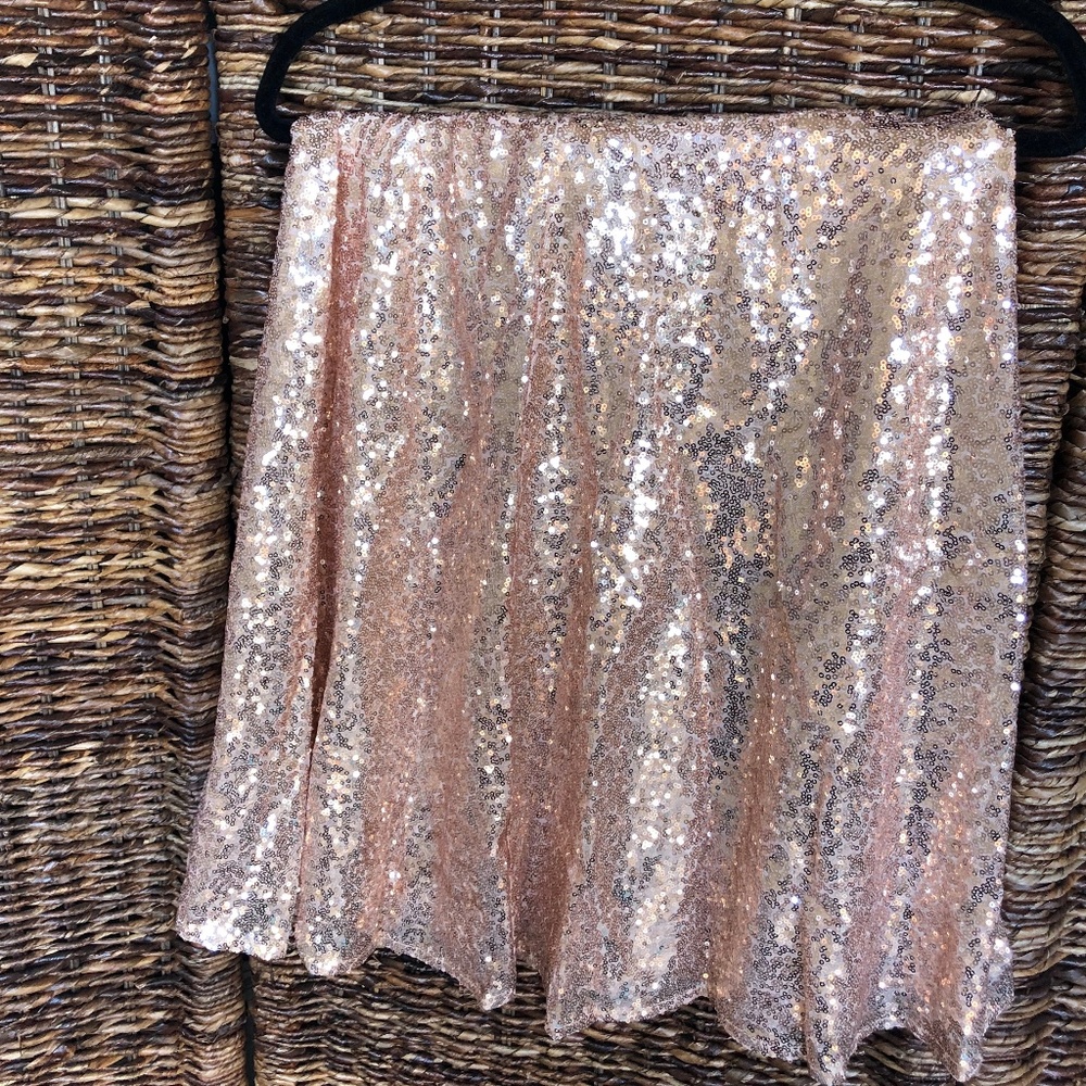Rose Gold Sequin A-line Skirt